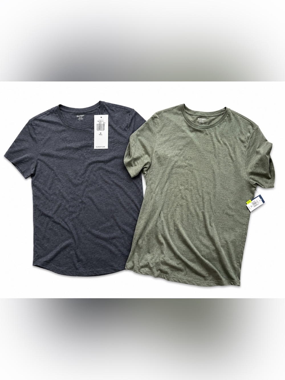 Old Navy Men's Short Sleeve Crew T-Shirts - Charcoal & Olive Green